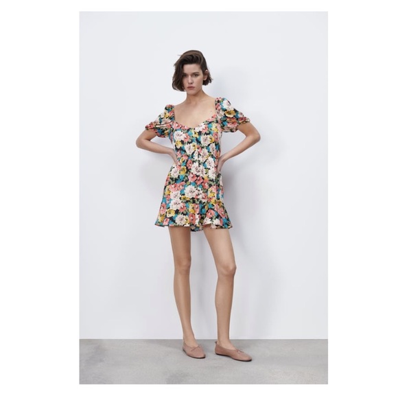 Zara, Medium, Colorful Floral Print Dress - Picture 1 of 2